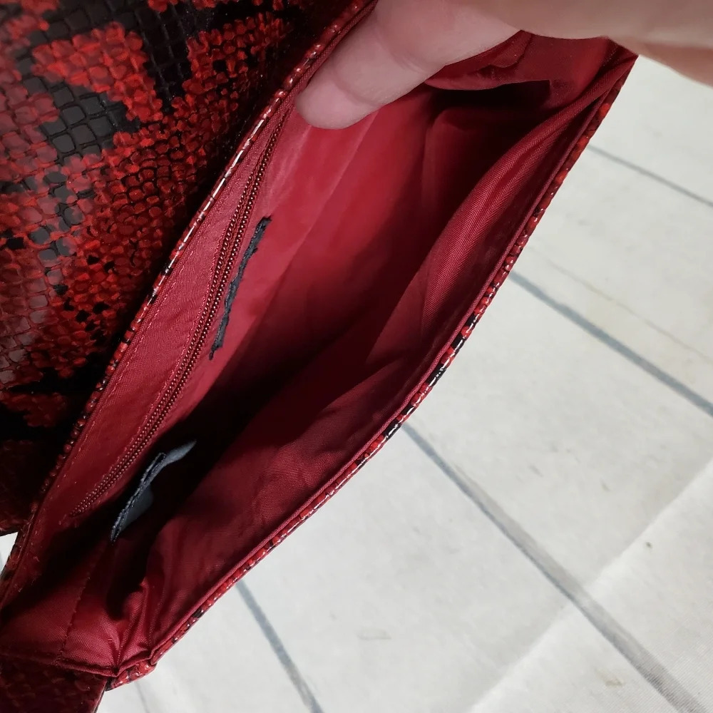 Nine West Red Python Pattern Shoulder Bag - Picture 4 of 13
